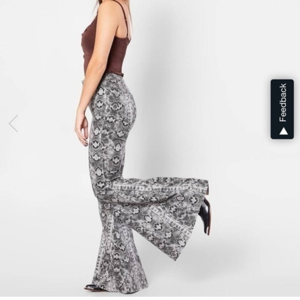 Free People Snake Print Flare Jean​